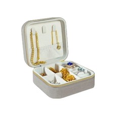 솔솔담다 예쁜 다용도 여행용 미니 악세사리 보관함 10 x 10 x 5 cm, 스퀘어 블루그레이, 1개