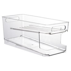 Bareunliving 自動冰箱罐裝飲料飲品整理收納架, 1個, 透明