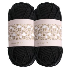 청송뜨개실 아이러브얀 뜨개실, 49 블랙, 2개