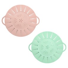 EasySili 粉彩矽膠蒸籠 淺粉色 + 淺薄荷綠套組, 1套, 24.5cm
