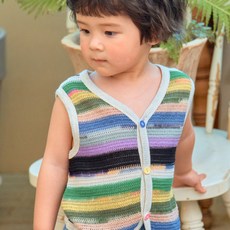 First Blue 兒童無袖開襟衫