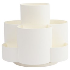 굄스 회전형 데스크탑 사무실 연필꽂이 11.6 x 11.6 x 11.6 cm, 화이트, 1개