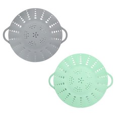 EasiSili 粉彩矽膠蒸籠 灰色 + 淺薄荷色組合, 1套, 24.5cm