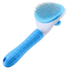 AHOYE 圓頭滑順寵物毛針梳/除毛梳/梳毛, 藍色, 1支