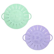 EasySili 粉彩矽膠蒸籠 淡薄荷綠 + 紫色套組, 1套, 24.5cm