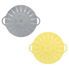 EasySili 粉彩矽膠蒸籠 灰色 + 黃色組合, 1套, 24.5cm