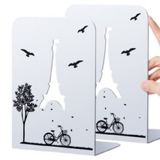 솔솔담다 멋진 펀칭 북앤드 2p, 화이트 에펠탑