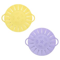 Easy Sili粉彩矽膠蒸盤 黃色+紫色組, 1套, 24.5厘米