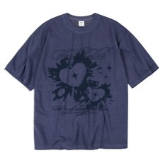 벤힛 Heart club 피그먼트 워싱 반팔 티셔츠