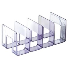 솔솔담다 깔끔한 북앤드 4칸, 투명 퍼플