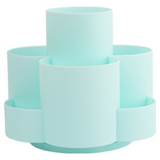 굄스 회전형 데스크탑 사무실 연필꽂이 11.6 x 11.6 x 11.6 cm, 민트, 1개