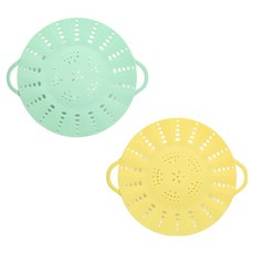 EasySilly 粉彩矽膠蒸籠 淡薄荷綠 + 黃色套組, 1套, 24.5cm