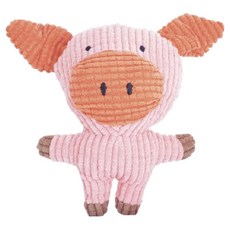 soonZAM 寵物動物朋友磨牙公仔玩具 豬, 1個, 粉紅色