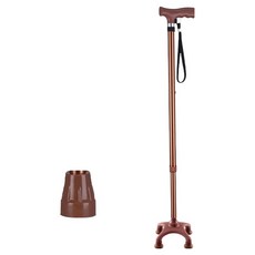 스모글 안전 미끄럼방지 랜턴 지팡이 한발 + 네발 세트, 브라운, 1세트