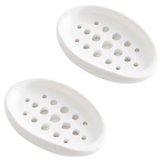 더자카 투인원 실리콘 비누받침대 브러쉬, 화이트, 2개