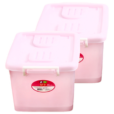 HOUSE 好室喵 彩瓷滑輪整理箱 C400 32L, 粉色, 2個