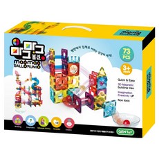 Gentoy 兒童用 Magmag Tiles Volan 磁力積木 73p, 1個, 混合顏色
