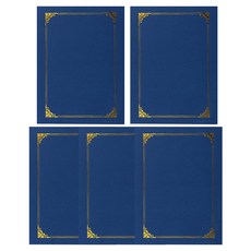 DGRM 고품격 금박 상장케이스 A4, 네이비, 5개