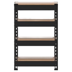 스피드랙 무볼트 조립식 철제 앵글 선반, 블랙, 4단