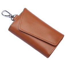 코히모 가죽 키홀더 열쇠고리 5W0307, 1개, 브라운