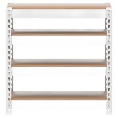 SPEEDRACK 免螺絲組裝式鐵製角鋼架, 4層, 白色