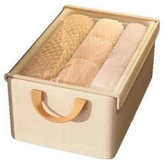 러블비 투명 커버 옷장 수납 리빙박스, 베이지, 1개