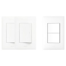 Legrand 羅格朗 Apella Simple 1聯開關 2入 + 2聯開關組合 白色, 1套