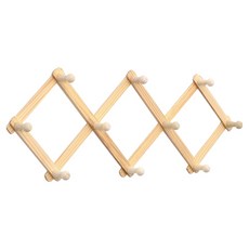 Lala工房 原木伸縮式衣架 中型, 原木色, 1個
