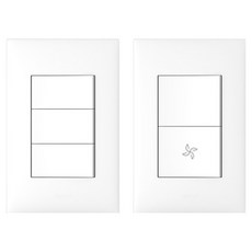 Legrand 羅格朗 Apella 白色 Simple 2聯開關 下方FAN + 3聯開關套組, 1套