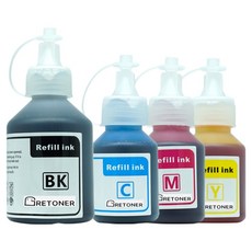 탑젯 브라더 BT6000BK / BT5000 호환잉크 4종 세트, 검정, 파랑, 빨강, 노랑, 1세트