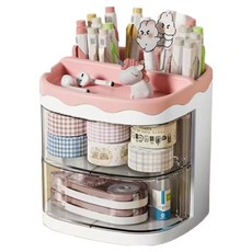 KODACHIEF 桌面整理盒 24型 11 x 11.5 x 11 cm, 1個, 粉紅色