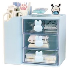 KODACHIEF 桌面收納盒 32型 13.7 x 11.3 x 9.8 cm, 1個, 藍色