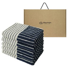 CLAUMAN 頂級先染毛巾 160g 60支精梳棉, 條紋, 5個