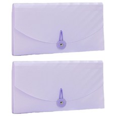 코지모먼트 13칸 아코디언 서류 정리함 26.3 x 14 x 2.5 cm, 퍼플, 2개