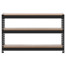 SPEEDRACK 免螺絲組裝式鋼製角鋼架, 3欄, 黑色