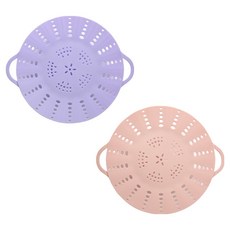 EasySili 粉彩矽膠蒸鍋 紫色 + 淺粉色套組, 1套, 24.5cm