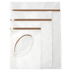 MeRebe 洗衣袋 方形 小 30 x 40 cm + 方形 中 40 x 50 cm + 方形 大 50 x 60 cm + 圓形 小 直徑 25cm 套組, 1套, 白色