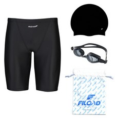 Fiload 男款室內5分泳褲 FMQD-905+泳帽+泳鏡+防水袋組