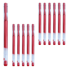 PENROTE 筆樂 大容量中性筆 紅色 書寫流暢, 12支