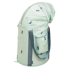 SUNORO 熏蒸泡三合一加高折疊保溫泡腳桶 72cm過膝款, 藍底黑貓, 1個