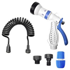 World Clean 多功能陽臺浴室清潔噴槍 + 3m螺旋水管組, 黑色, 1套