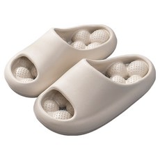 通勤倉庫 指壓拖鞋 225~230mm, 牛奶咖啡, 1個