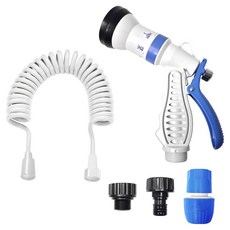 World Clean 多功能陽台浴室清潔噴槍 + 5m伸縮水管組, 白色, 1套