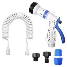 World Clean 多功能陽台浴室清潔槍 + 7m伸縮水管套組, 白色, 1套