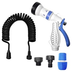 World Clean 多功能陽台浴室清潔槍 + 7m伸縮水管套組, 深黑色, 1套