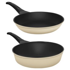 Elga IH 鈦金 The 平底鍋 2件組, 1套, 平底鍋 28cm + 煎炒鍋 28cm, 象牙白