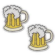 ButtonKing 燙印刺繡臂章貼片, 3個, 生啤酒