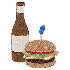 동대문단추왕 열접착식 자수 와펜, 햄버거와인세트, 1개