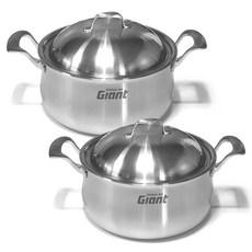 Kitchen-Art 電磁爐 IH 全五層 Giant 雙耳鍋 16cm + 18cm 2入組, 1套, 單一顏色, 雙耳鍋 2種