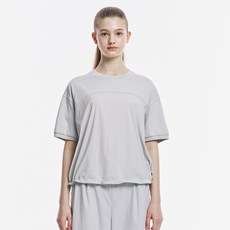 SKECHERS 女款梭織針織拼接T恤 SL3WTCFM05